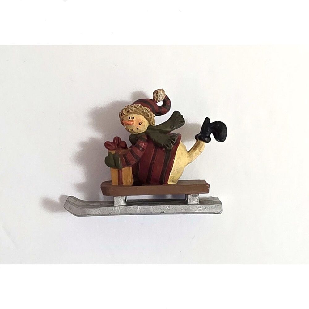 Blossom Bucket Suzi Figure Snowman  on Sled w/ packages